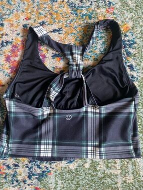 Gilly Hicks Black & Green Plaid Tank Top